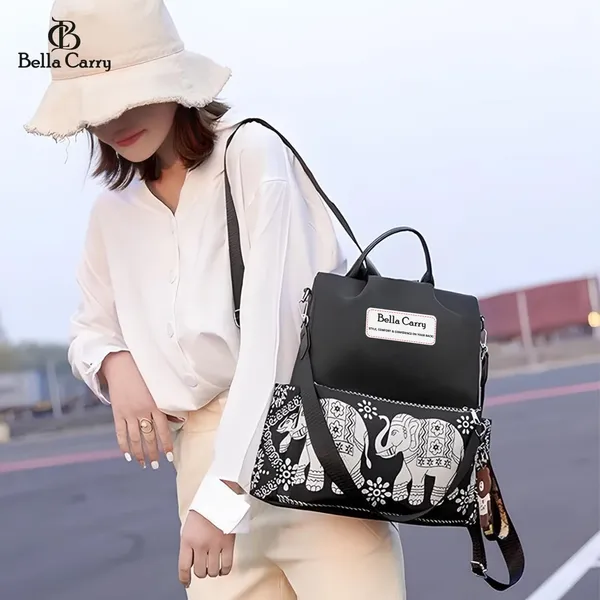 Black_Polyurethane_Zipper_Backpack_For_Girls
