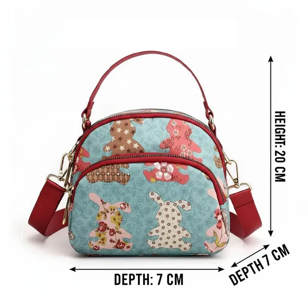 Blue_Polyurethane_Zipper_Hand-Carry_Bag_For_Girls