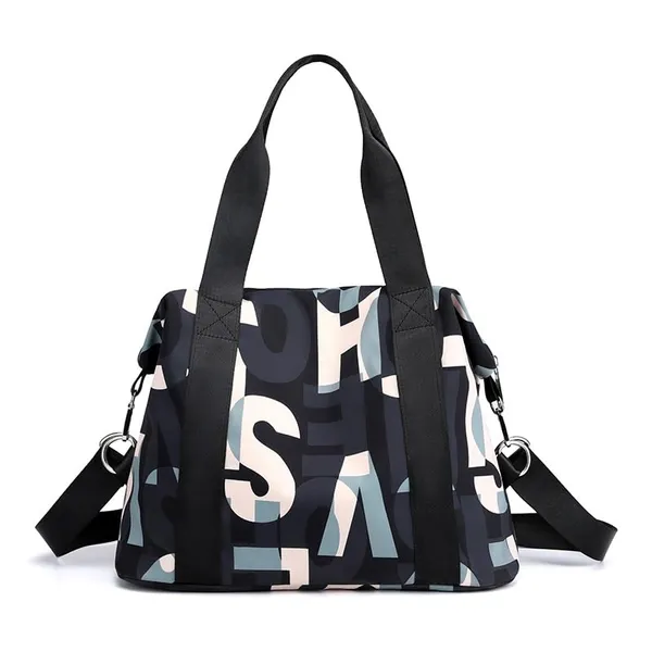 Black_Polyurethane_Zipper_Gym_And_Travel_Duffel_Hand-Carry_Bag_For_Girls