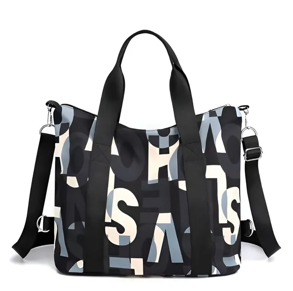 Black_Polyurethane_Zipper_Gym_And_Travel_Duffel_Hand-Carry_Bag_For_Girls