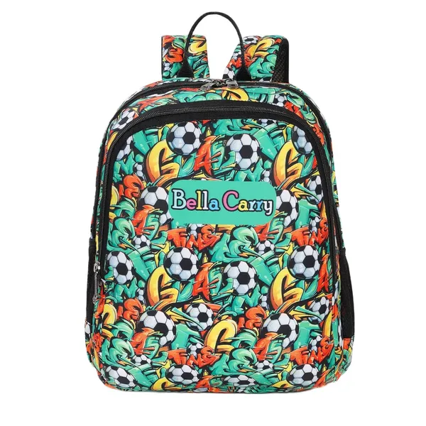 Graffiti_Green_Polyurethane_Zipper_Backpack_For_Baby_Girls