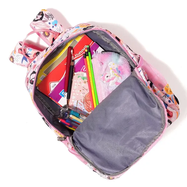 Pink_Polyurethane_Zipper_Backpack_For_Baby_Girls
