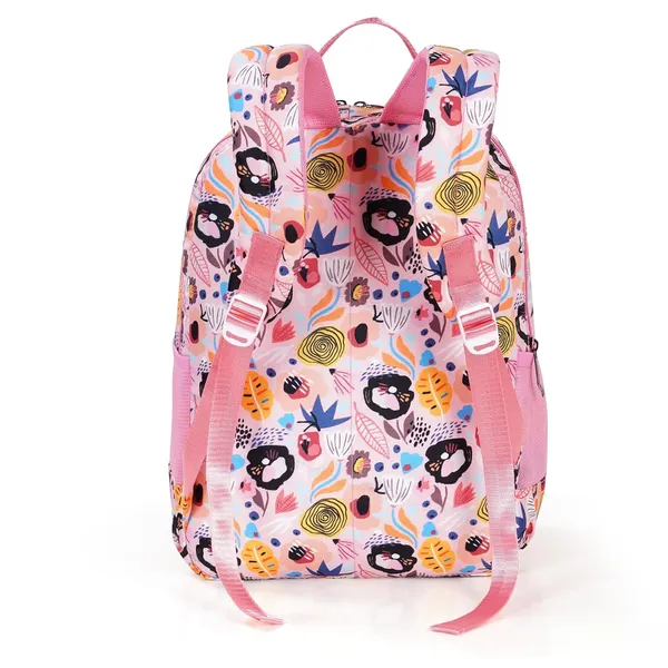 Pink_Polyurethane_Zipper_Backpack_For_Baby_Girls