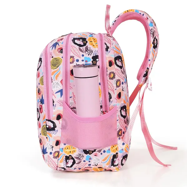 Pink_Polyurethane_Zipper_Backpack_For_Baby_Girls