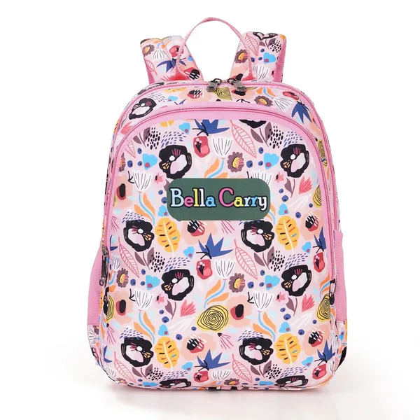 Pink_Polyurethane_Zipper_Backpack_For_Baby_Girls