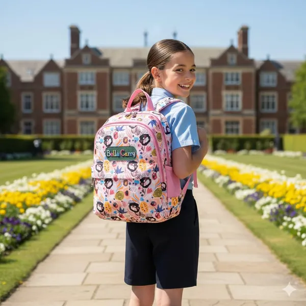 Pink_Polyurethane_Zipper_Backpack_For_Baby_Girls