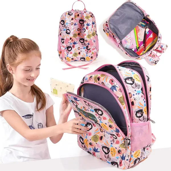 Pink_Polyurethane_Zipper_Backpack_For_Baby_Girls