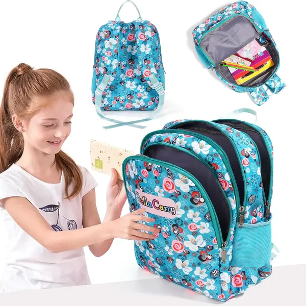 Blue_Polyurethane_Zipper_Backpack_For_Baby_Girls