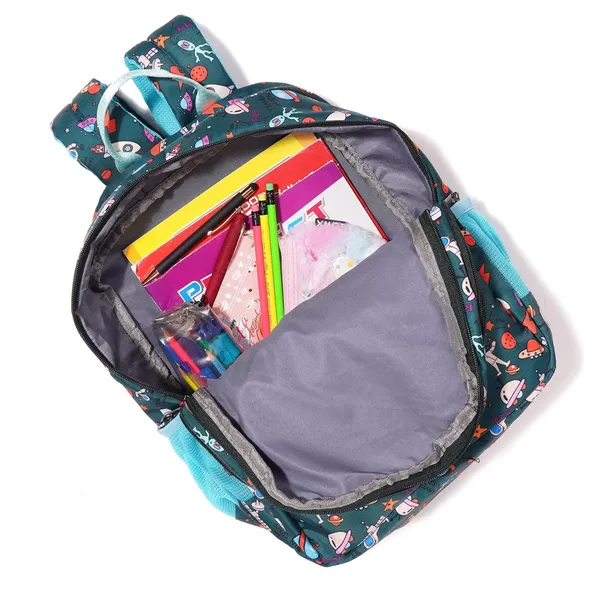 Dark_Green_Polyurethane_Zipper_Backpack_For_Baby_Girls