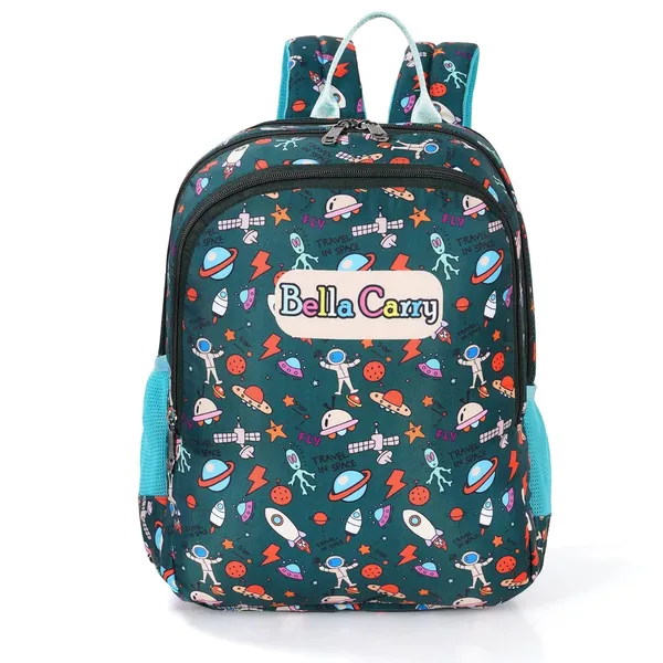 Dark_Green_Polyurethane_Zipper_Backpack_For_Baby_Girls