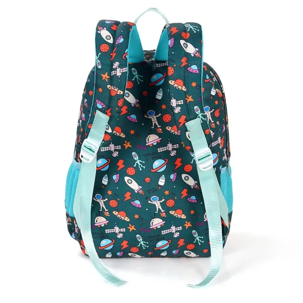 Dark_Green_Polyurethane_Zipper_Backpack_For_Baby_Girls
