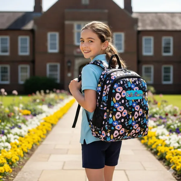 Black_Polyurethane_Zipper_Backpack_For_Baby_Girls
