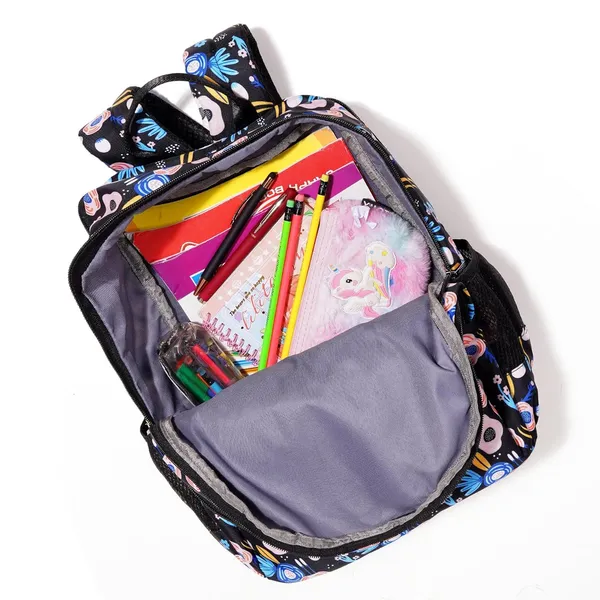 Black_Polyurethane_Zipper_Backpack_For_Baby_Girls