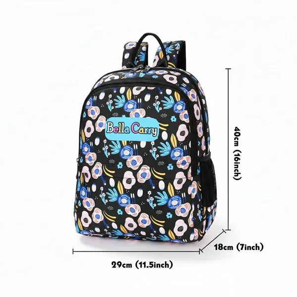 Black_Polyurethane_Zipper_Backpack_For_Baby_Girls