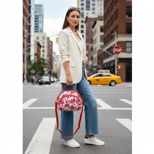 Red_Polyurethane_Zipper_Hand-Carry_Bag_For_Girls