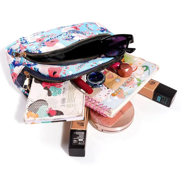 Sky_Blue_Polyurethane_Zipper_Crossbody_Hand-Carry_Bag_For_Girls