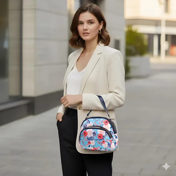 Sky_Blue_Polyurethane_Zipper_Crossbody_Hand-Carry_Bag_For_Girls