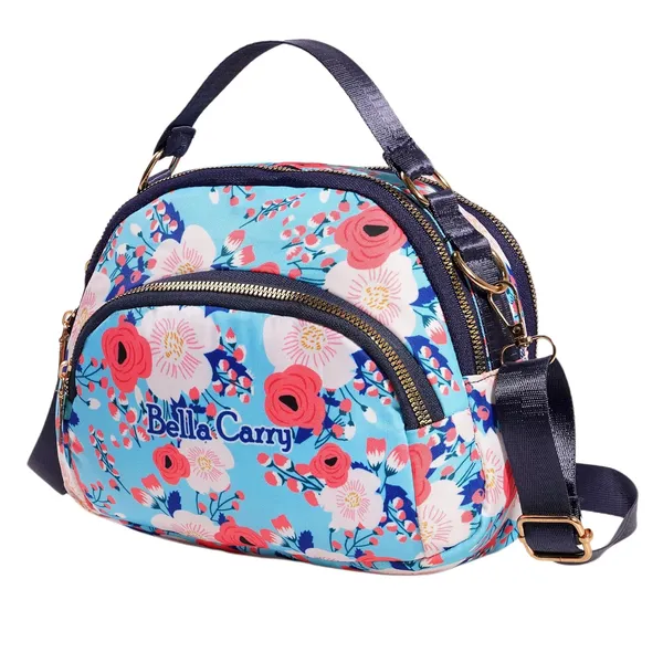 Sky_Blue_Polyurethane_Zipper_Crossbody_Hand-Carry_Bag_For_Girls