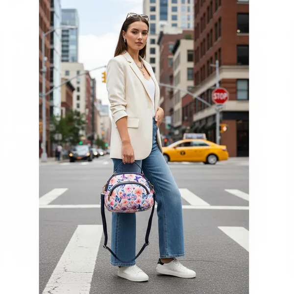 Pink_Polyurethane_Zipper_Hand-Carry_Bag_For_Girls