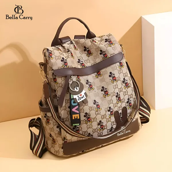 Brown_Polyurethane_Zipper_Backpack_For_Girls