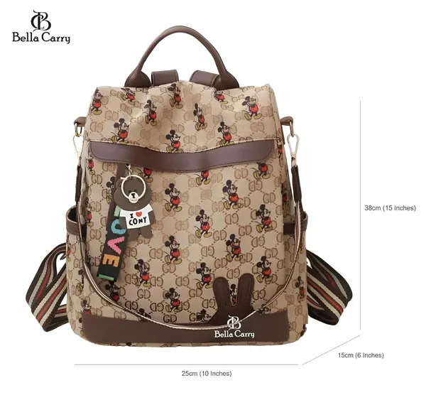 Brown_Polyurethane_Zipper_Backpack_For_Girls