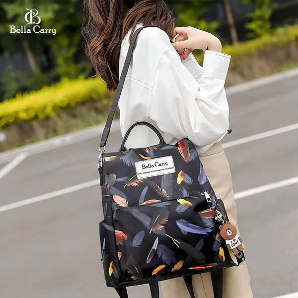 Black_Polyurethane_Zipper_Backpack_For_Girls