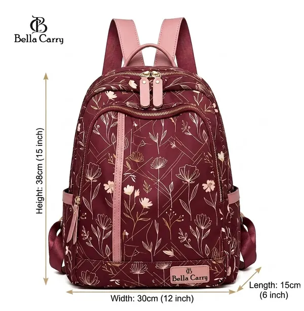 Bella_Carry_Floral_Print_Casual_Backpack_for_Women_&_College_Girls_|_Water-Resistant_Lightweight_Daypack_Travel_&_Office_Shoulder_Bag