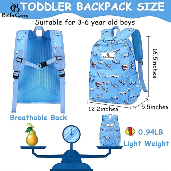 Blue_Polyurethane_Zipper_Backpack_For_Unisex_Kids