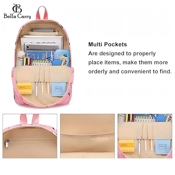 Pink_Polyurethane_Zipper_Backpack_For_Unisex_Kids