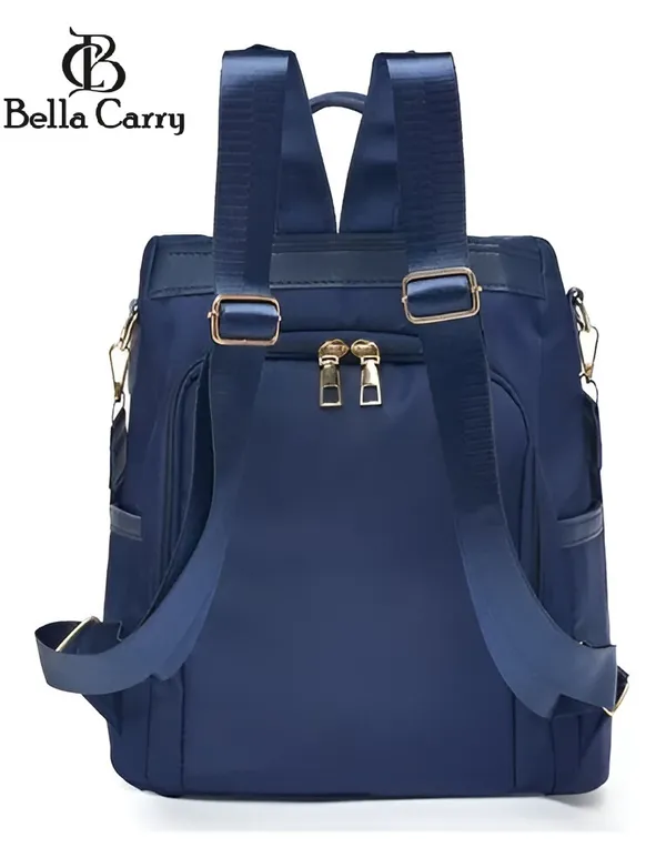 Blue_Polyurethane_Zipper_Oxford_Cloth_Backpack_For_Girls