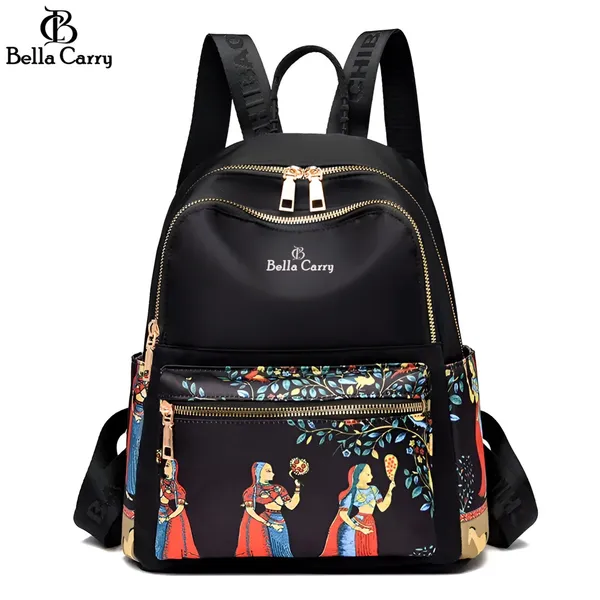 Black_Polyurethane_Zipper_Canvas_School_Backpack_For_Girls