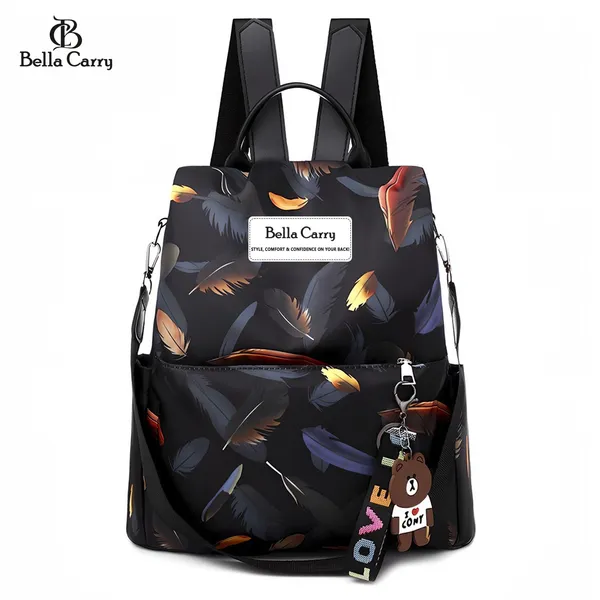 Black_Polyurethane_Zipper_Backpack_For_Girls