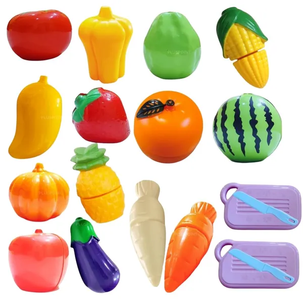 18_Pcs_Cutting_Play_Food_Toy_For_Kids_Realistic_Sliceable_Pretend_Fruit_&_Vegetables_Accessories_Has_7_Fruits,_7_Vegetables,2_Board,2_Knife_For_Kitchen_Toys_For_Girls_And_Boys