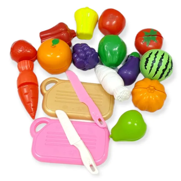18_Pcs_Cutting_Play_Food_Toy_For_Kids_Realistic_Sliceable_Pretend_Fruit_&_Vegetables_Accessories_Has_7_Fruits,_7_Vegetables,2_Board,2_Knife_For_Kitchen_Toys_For_Girls_And_Boys
