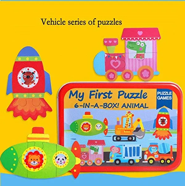 6-In-1_Toddler_Fun_Cartoon_Animals,Transport,Birds,Insects_Jigsaw_Early_Educational_Toy_Puzzle_Game_Box_For_Kids_Gift_(Transport)