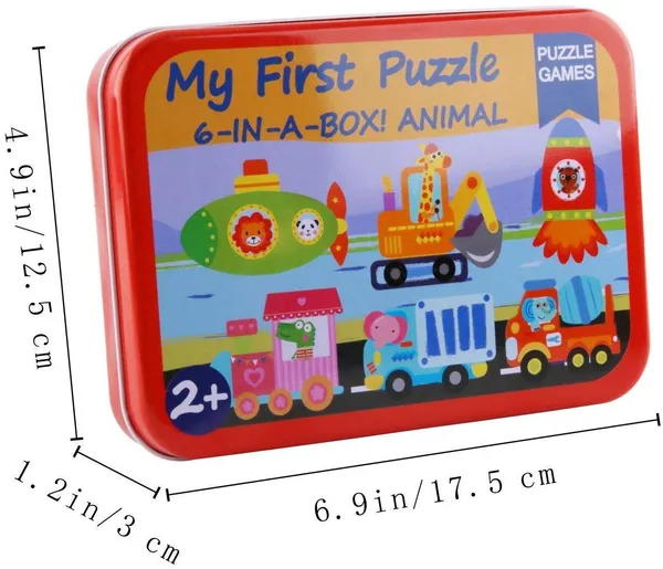 6-In-1_Toddler_Fun_Cartoon_Animals,Transport,Birds,Insects_Jigsaw_Early_Educational_Toy_Puzzle_Game_Box_For_Kids_Gift_(Transport)