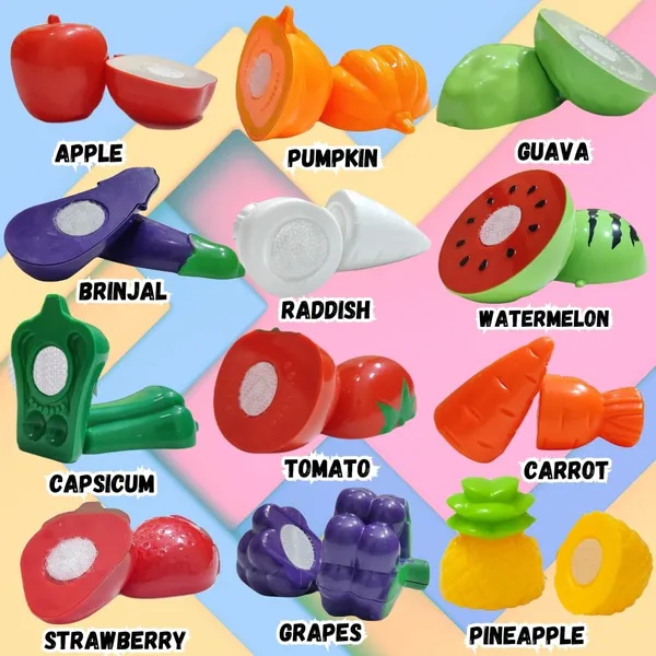 14_Pcs_Food_Cutting_Toy_For_Kids,_Pretend_Play_Kitchen_Set_Of_Fruit_&_Vegetables_Set_Includes_6_Fruits,_6_Vegetables,1_Board,1_Knife_For_Girls_And_Boys_(Fruits_N_Veggies_14Pc)