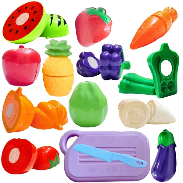 14_Pcs_Food_Cutting_Toy_For_Kids,_Pretend_Play_Kitchen_Set_Of_Fruit_&_Vegetables_Set_Includes_6_Fruits,_6_Vegetables,1_Board,1_Knife_For_Girls_And_Boys_(Fruits_N_Veggies_14Pc)