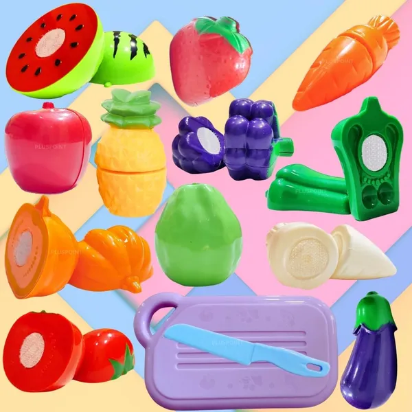14_Pcs_Food_Cutting_Toy_For_Kids,_Pretend_Play_Kitchen_Set_Of_Fruit_&_Vegetables_Set_Includes_6_Fruits,_6_Vegetables,1_Board,1_Knife_For_Girls_And_Boys_(Fruits_N_Veggies_14Pc)