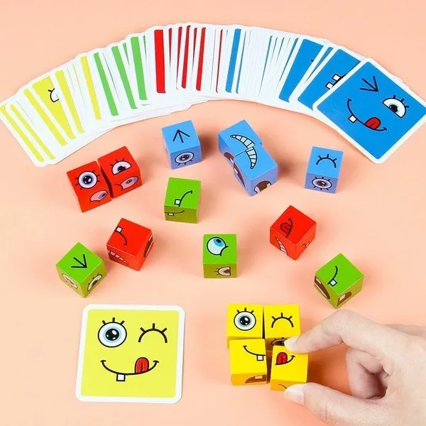 Wooden_Emoji_Face_Changing_Cube_Puzzle_Game_Expressions_Matching_Block_Puzzles_Building_Logical_Educational_Training_Toys_16_Face_Blocks_&_72_Playing_Cards_Birthday_Gift_For_Kids_Boys_Girls