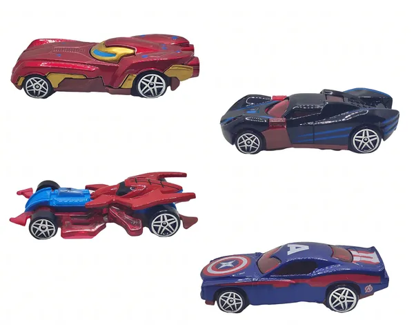 Diecast_Metal_Superhero_Toy_Vehicles_Cars_Set_-_Pack_Of_4_Alloy_Metal_Push-N-Go_Car_Toys_Mini_Racing_Cars_For_Toddlers,_Girls_And_Boys_Deal_Birthday_Gift_Car_Play_Set_For_Kids
