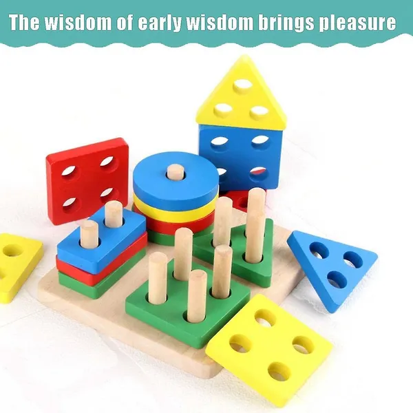 Wooden_Stackable_Blocks_&_Shape_Sorting_Board_Geometric_Shape_Stacker_Wooden_Toy_Early_Childhood_Development_Toys_For_Fine_Motor_Skills,_16_Pcs