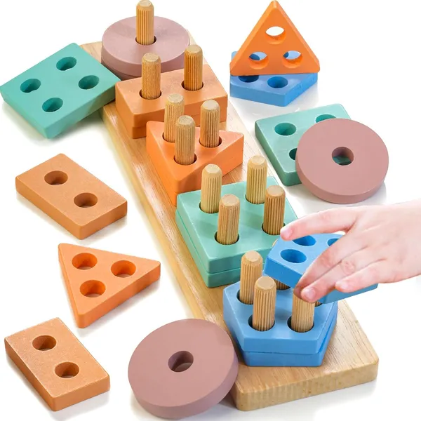 Wooden_Sorting_&_Stacking_Toy,_Colour_Recognition_Shape_Sorter_Puzzle_Montessori_Educational_Learning_Toy_For_Girls_Boys_Children_Age_1_2_3_Activity_Puzzle_Blocks_Column_Set_For_Kids