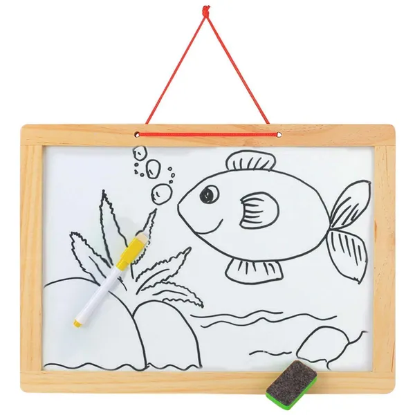 Multifunctional_Dry_Erase_Double_Sided_Marker_&_Chalk_Board_Magnetic_White_Board_For_Wall,_Office,_School,_Home,_Hanging_Slate_For_Decoration/Planning/Kitchen_Grocery_List/Drawing/Memo