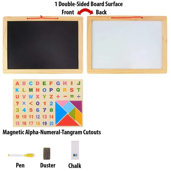 Multifunctional_Dry_Erase_Double_Sided_Marker_&_Chalk_Board_Magnetic_White_Board_For_Wall,_Office,_School,_Home,_Hanging_Slate_For_Decoration/Planning/Kitchen_Grocery_List/Drawing/Memo