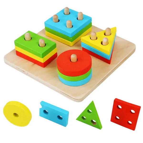 Wooden_4_Angle_Geometric_Blocks_Sorting_&_Stacking_Educational_Interactive_Toys_Building_Blocks_Stacker_Shape_Sorter_Column_Puzzle_Toy_Set_For_Kids_Toddlers_For_1_2_3_Year_Old,4_Pcs