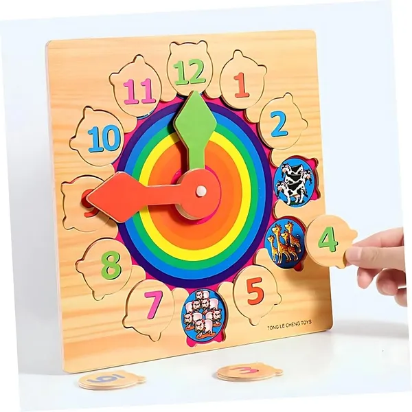 Wooden_Clock_Learning_Puzzle_For_Kids_Teaching_Time_Learning_Clock_Early_Learning_Educational_Toy_Gift_For_3_Year_Old_Toddler_Baby_Kids_Montessori_Toys_For_Toddlers_(Puzzle_Clock)