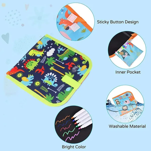 Erasable_Doodle_Book_For_Kids_Toddlers_Activity_Toys_Reusable_Drawing_Pads_With_Watercolor_Pens,Travel_Art_Toy,_Road_Trip_Car_Game_Writing_Painting_Set_For_Boys_And_Girls_(14_Pages)