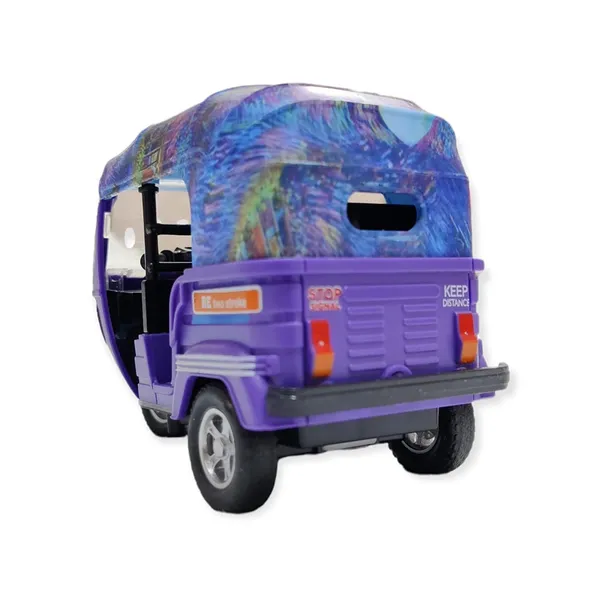 Auto_Rickshaw_Toy,With_Pull_Back_Action_City_Traffic_Vehicles_Public_Transport_Toy_With_Light_And_Sound_For_Aged_3_4_5_6_Boys_And_Girls,Kids_Party_Favors_Gifts_(Graffiti_Auto),_Purple