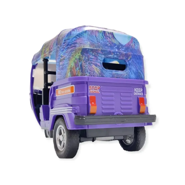 Auto_Rickshaw_Toy,With_Pull_Back_Action_City_Traffic_Vehicles_Public_Transport_Toy_With_Light_And_Sound_For_Aged_3_4_5_6_Boys_And_Girls,Kids_Party_Favors_Gifts_(Graffiti_Auto),_Purple